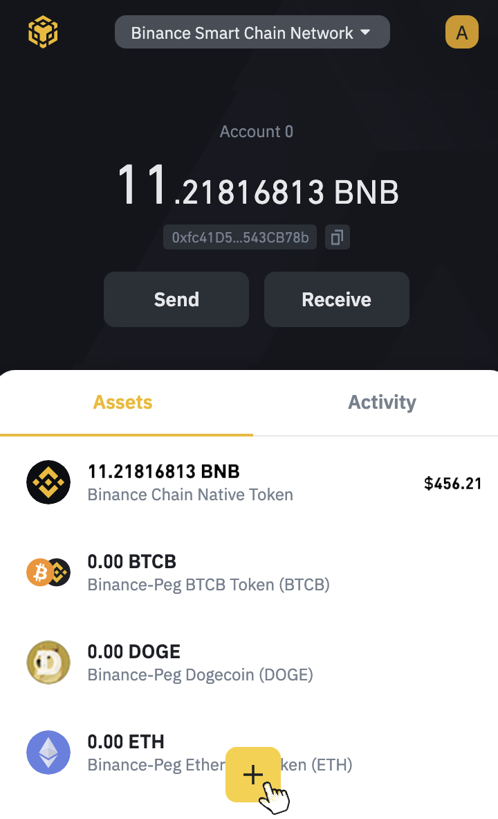 how to add wallet to binance